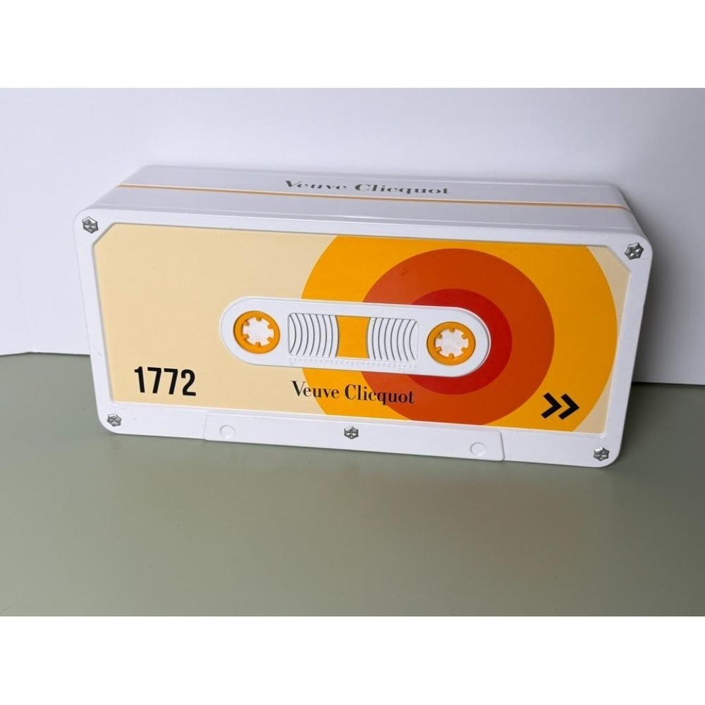 Veuve Clicquot Cassette Tape Tin Box‎ Champagne Gift Case Limited Edition 1772